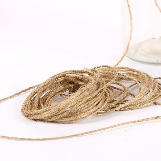 麻绳2股30米/卷 手工编织diy材料线细绳子创意装饰绳工艺儿童捆绑绳牛皮本色 商品图1