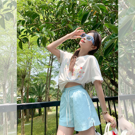 <曾小咸推荐> 【元气满满】彩色字母T恤+短裤 商品图2