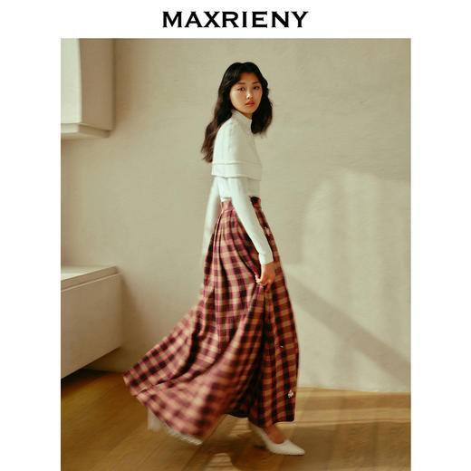 【商场同款-新春系列春日银柳】MAXRIENY复古浪漫珍珠流苏半裙(货号:MC88SK798) 商品图2