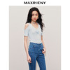MAXRIENY刺绣蝴蝶露肩套头针织衫2024夏季新款修身显瘦上衣女(货号:MS85SW004) 商品缩略图2