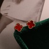 【下单后2-3个工作日发】四叶草耳钉 玛瑙 小版18k金 9.5mm 做工精良 商品缩略图3