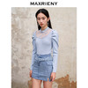 MAXRIENY烫钻双腰头牛仔半身短裙秋季a字高腰设计感包臀显瘦裙子(货号:MS88SK299) 商品缩略图2