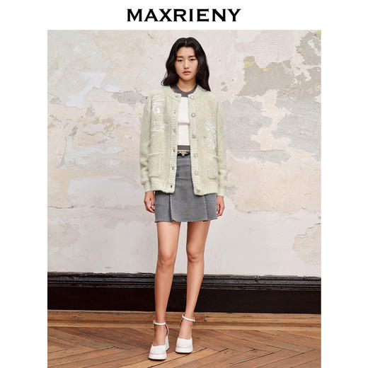 【商场同款】MAXRIENY精致新中式绣花开衫针织外套2023秋冬新款(货号:MC88JA503) 商品图1