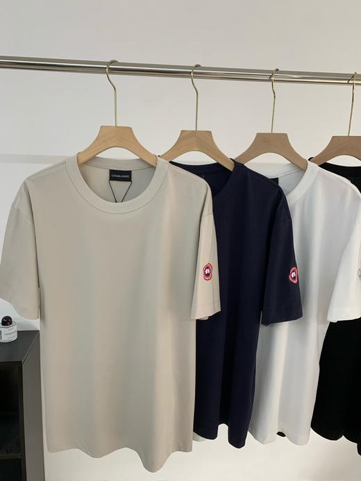 大鹅 2024夏新款 经典袖口刺绣标 男士宽松版休闲 圆领短袖T恤 一盒两件 特惠 Z-11620 商品图11