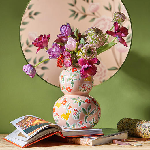 简小姐精选芍药季手工花瓶  JOYYE釉下手绘 陶瓷艺术茶具 瑞兽纳福新中式礼盒 下单5天发货 商品图2