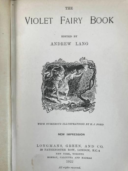 1922年 安德鲁·朗格《紫罗兰童话书》 数十幅精美插图（含多幅彩色） 漆布精装32开 商品图3