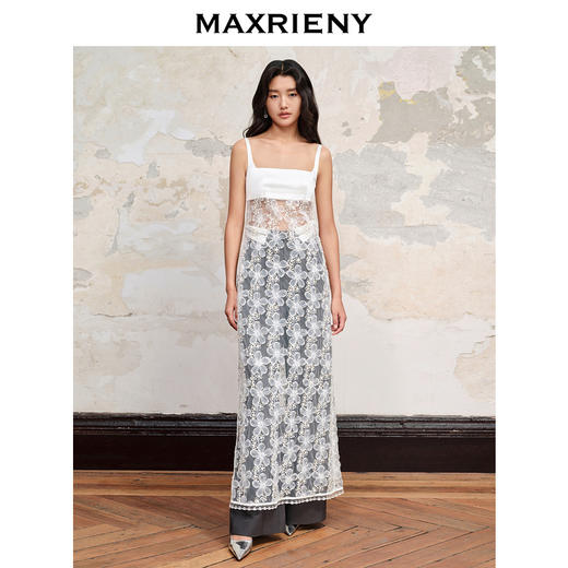 【商场同款】MAXRIENY浪漫立体花网纱吊带连衣裙2023秋冬新款裙子(货号:MC88DR603) 商品图1