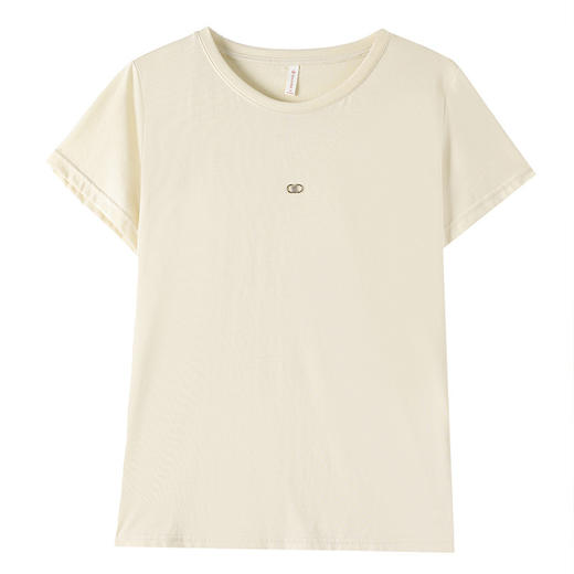 TC 85602桑蚕丝短袖t恤打底衫纯色短袖显瘦上衣 商品图4