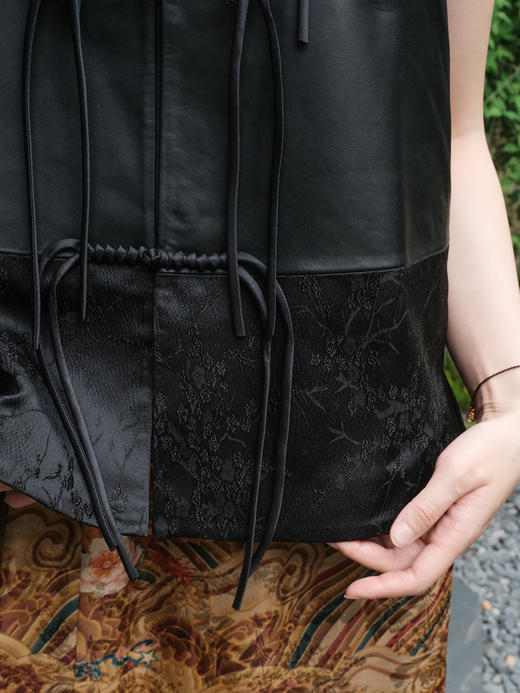 盛唐牡丹 |绵羊皮新中式对襟马甲 商品图4