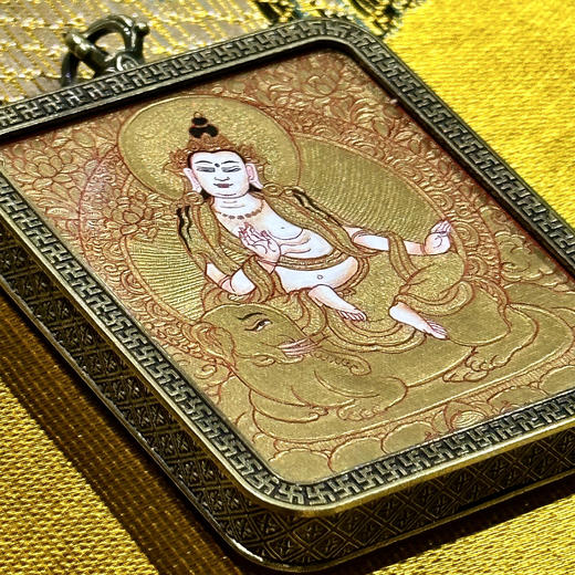 金唐《普贤菩萨》唐卡佛牌 商品图1