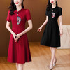 NYL-8113新中式刺绣连衣裙夏季新款时尚洋气立领拼接假两件中长裙 商品缩略图2