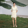 IWY/杏色西装连衣裙短袖设计感修身高级通勤摄影医美商务销售工装Q11255 商品缩略图4