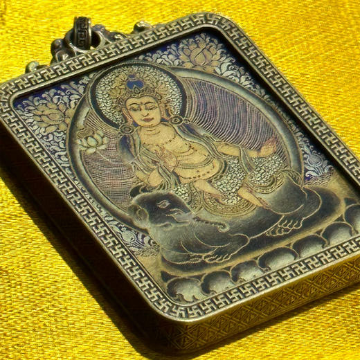 黑唐《普贤菩萨2》唐卡佛牌 商品图0