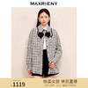 MAXRIENY名媛千金小香风翻领衬衫式外套黑白格纹大衣格雷系穿搭(货号:MS88JA522) 商品缩略图0