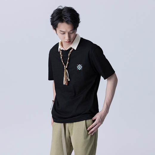 【秒杀专属】HX 夏季圆领短袖T恤微宽松版型S102423051101/02 商品图2