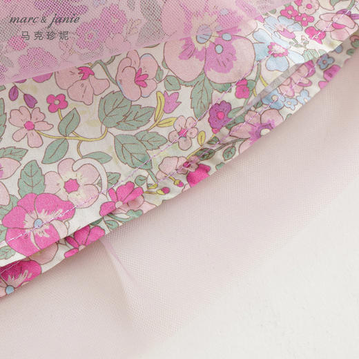 马克珍妮女童粉紫花园吊带连衣裙网纱裙2024年夏装新款裙子240680 商品图4