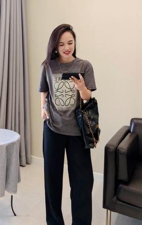 LOW极慵懒松弛晕染灰短袖 可配鲨鱼裤