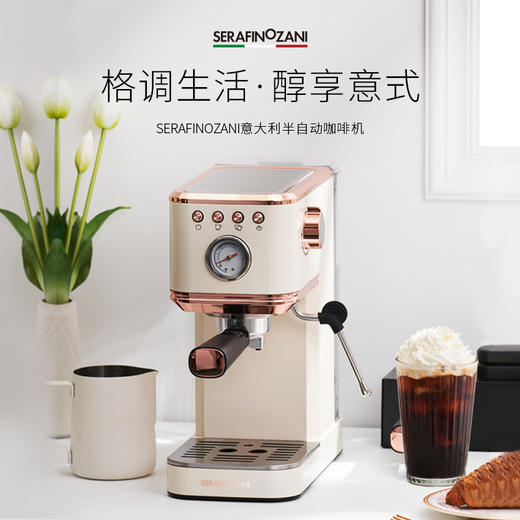 意大利 尚尼|半自动意式咖啡机一键萃取家用小型蒸汽打奶泡浓缩咖啡 咖啡机ZN-KF1301 商品图5