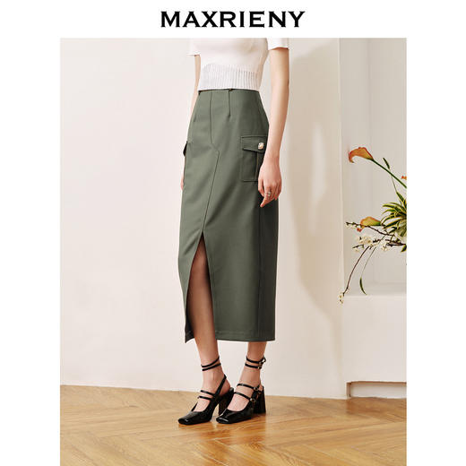 MAXRIENY都市通勤风开叉包臀半身裙修身遮肉裙子(货号:MC88SK510) 商品图2