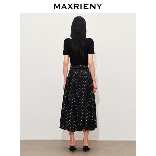 【黑白优雅主义-商场同款】MAXRIENY法式复古风情波点半裙A字裙子(货号:MC85SK059) 商品图3