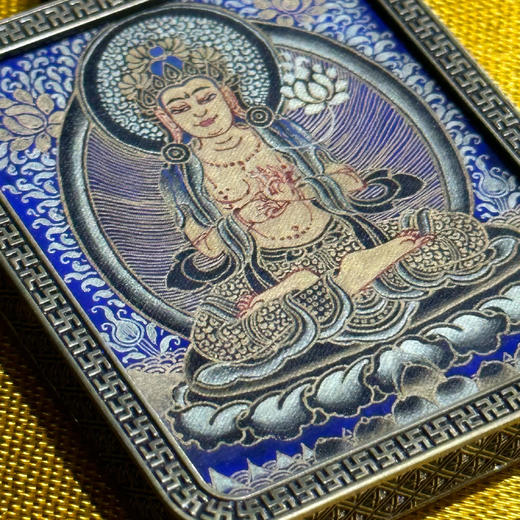 黑唐《大势至菩萨》唐卡佛牌 商品图0