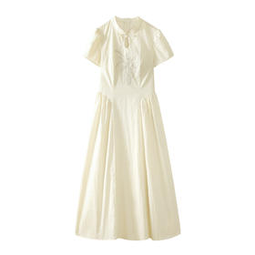 鹿向南 「竹韵云烟」新中式显瘦连衣裙夏季新款温柔气质长裙L36136