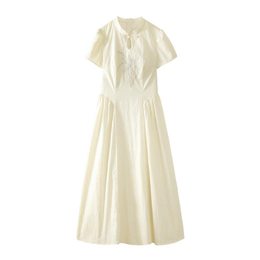 鹿向南 「竹韵云烟」新中式显瘦连衣裙夏季新款温柔气质长裙L36136 商品图0