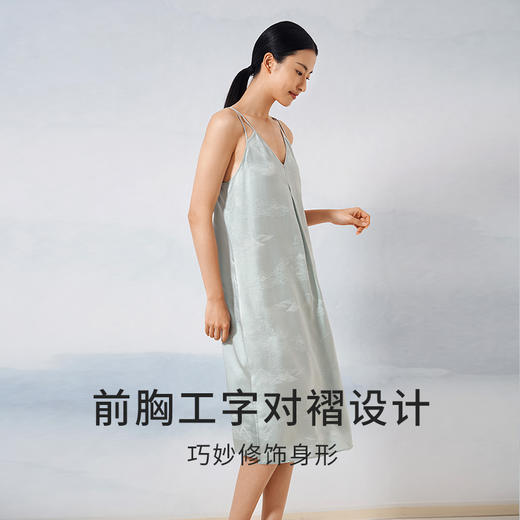 【水墨韵味】金三塔重磅真丝睡裙女新中式100%桑蚕丝宽松吊带家居服  YSFEB303 商品图2