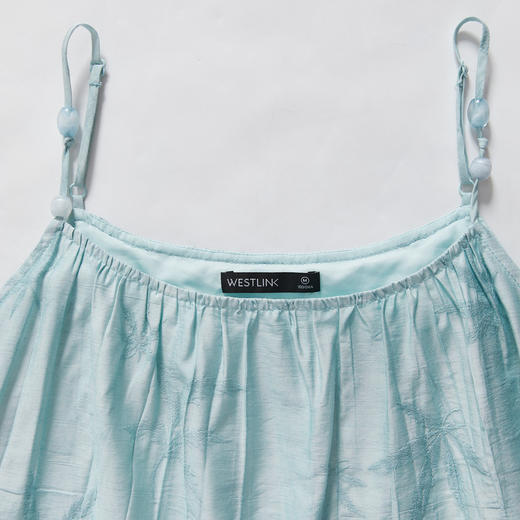 海边度假肌理提花清冷两件套女夏季竹子吊带搭半裙套装V1341232 商品图5