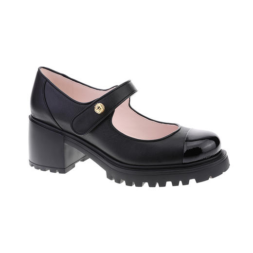 sheme新中式羊皮漆皮拼接金属盘扣点缀优雅舒适玛丽珍鞋女鞋可定制 商品图4