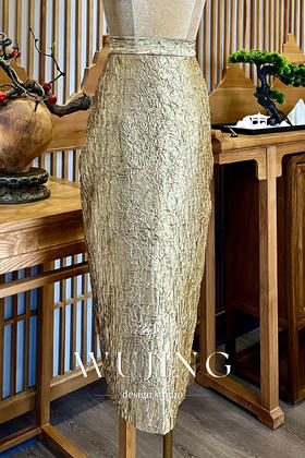 【雾境定制】浮花疏影系列华贵老钱风金属肌理半裙 3204058