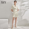 IWY/夏杏色职业连衣裙女短袖设计感修身西装裙播音面试正装美容院Q11255 商品缩略图4