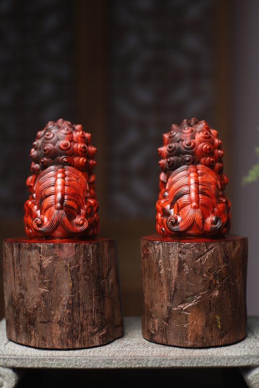精雕狮子°拆房老料摆件（对） 商品图6
