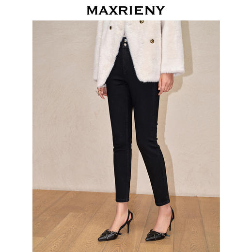 MAXRIENY蝴蝶结修身弹力铅笔裤23秋冬新款小脚裤女(货号:MC88PA785) 商品图1