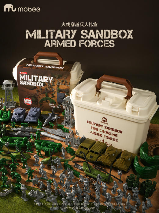 Mobee 火线穿越兵人礼盒兵人模型套装塑料沙盘士兵儿童打仗玩具 商品图1