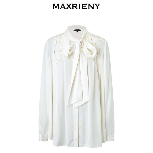 【商场同款-都市华丽日常】MAXRIENY华丽仙美水晶珠缀衬衫上衣女(货号:MC85TP046) 商品图4