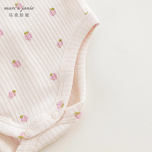 马克珍妮女宝宝趣味草莓满印吊带连体衣婴儿哈衣夏装新款240753 商品图3