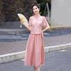 新中式国风刺绣套装裙，气质复古时尚旗袍连衣裙HR-AQHUI2475 商品缩略图1