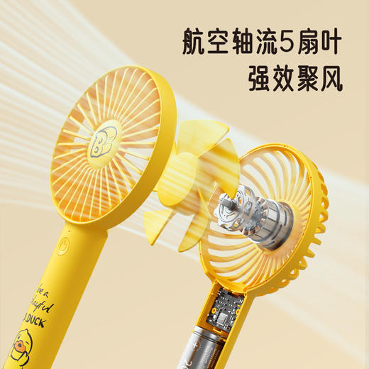 几素持风扇便携迷你小风扇B.Duck小黄鸭联名款usb电风扇桌面学生宿舍户外运动露营随身小电扇小黄鸭联名款【广角大风力+8H续航+手持桌面两用】 商品图1