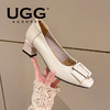 澳洲UGG头层羊皮 2024新款时尚方扣蝴蝶结 不累脚通勤小皮鞋 高跟鞋女 商品缩略图7