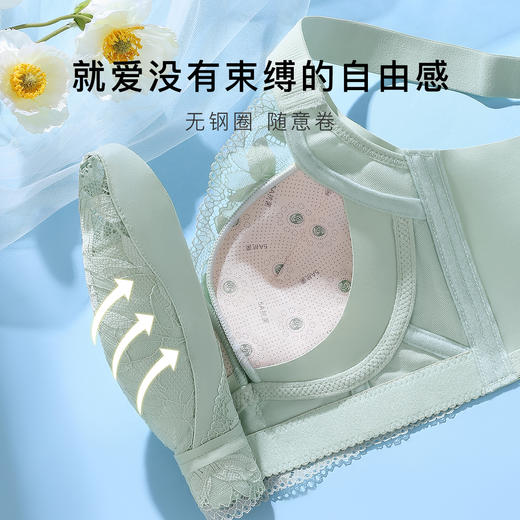 梦芭蒂双重聚拢小胸显大时尚蕾丝聚拢内衣双重侧收防下垂收副乳8904风恋紫色 商品图4