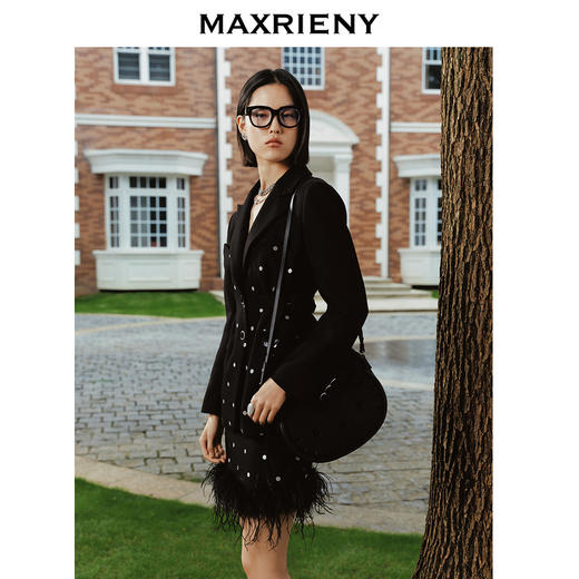 【商场同款】MAXRIENY复古波点羽毛半裙2023冬季新款(货号:MC88SK830) 商品图3