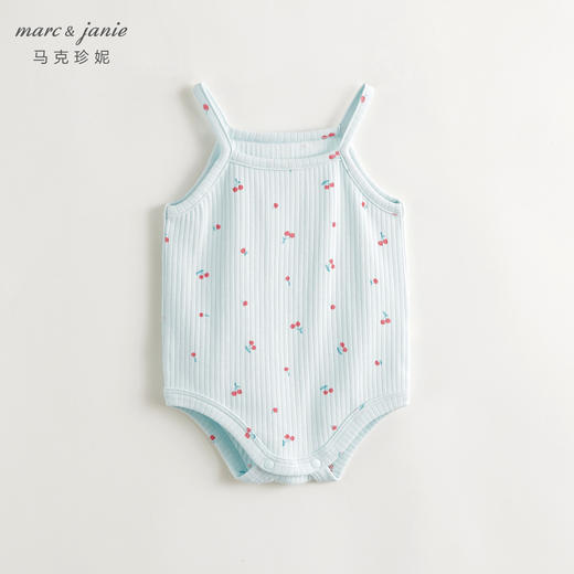 马克珍妮女宝宝趣味草莓满印吊带连体衣婴儿哈衣夏装新款240753 商品图1