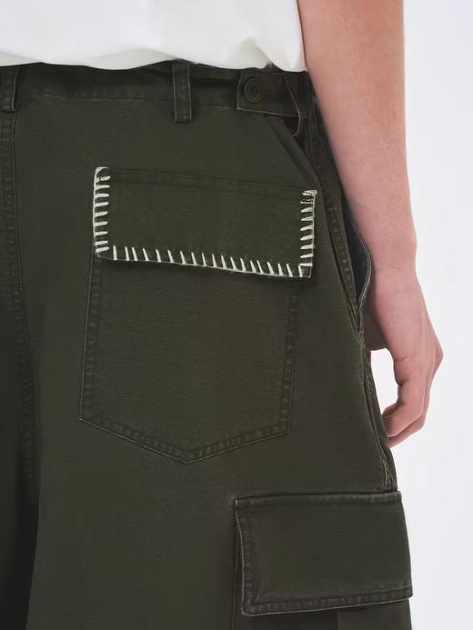 EVISTUB/E-4CCK104/竹节重磅石磨酵洗复古手工刺绣休闲阔腿工装裤 商品图1