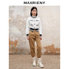 MAXRIENY美拉德配色针织休闲裤秋冬高腰褶皱工装裤子(货号:MS88PA505) 商品缩略图1