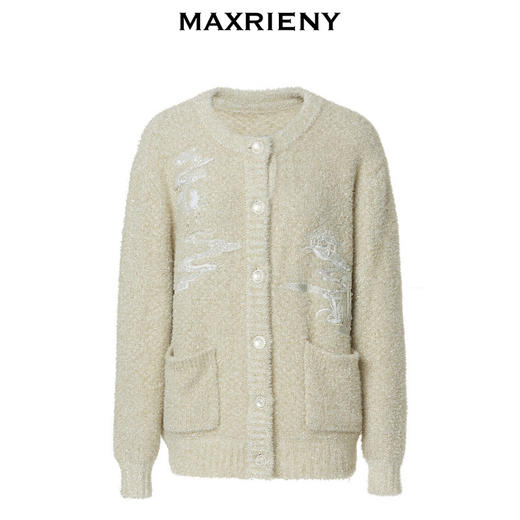 【商场同款】MAXRIENY精致新中式绣花开衫针织外套2023秋冬新款(货号:MC88JA503) 商品图4