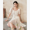 文艺甜美提花肌理感荷叶边连衣裙夏季出片氛围感仙女裙V0041352 商品缩略图0