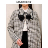 MAXRIENY名媛千金小香风翻领衬衫式外套黑白格纹大衣格雷系穿搭(货号:MS88JA522) 商品缩略图3