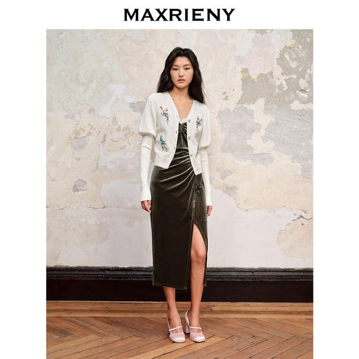 【商场同款】MAXRIENY田园浪漫花卉针织开衫外套23秋季新款薄外搭(货号:MC88JA572) 商品图1