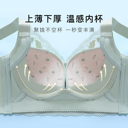 梦芭蒂双重聚拢小胸显大时尚蕾丝聚拢内衣双重侧收防下垂收副乳8904风恋紫色 商品图2